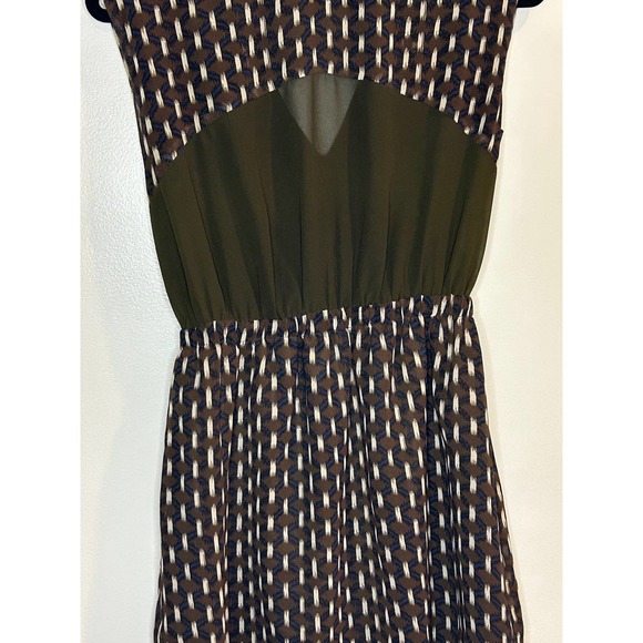 MM Couture by Miss Me Brown Geometric Diamond Print Sheer Back - Picture 4 of 8